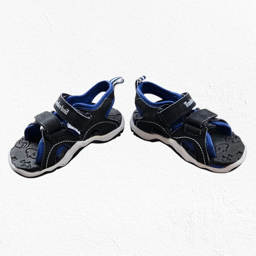 Timberland Infant Boys Black Blue Adjustable Strap Sandals Size 6.5 Toddler NWOB